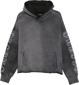 Purple Felpa con effetto vissuto e cappuccio - Grigio