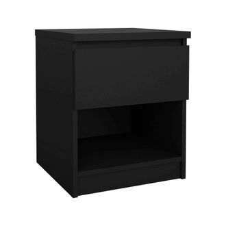 Dmora Dmora - Mesa De Noche Scolastica, C&oacute;moda Baja, Mesilla De Noche, Estante De La Cama, 40x40 H50 Cm, Negro