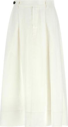 Brunello Cucinelli White Viscose Midi Womens Skirt