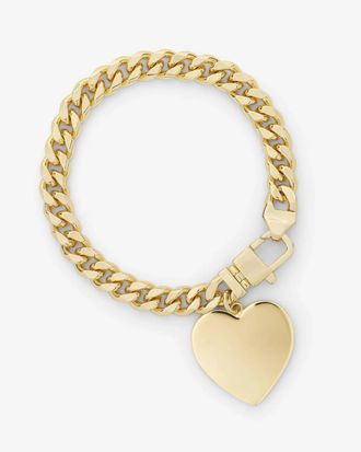 Melinda Maria Womens Julian Xl Heart Cuban Chain Bracelet In Gold