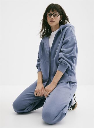 Twik Womens Loose zip fleece hoodie