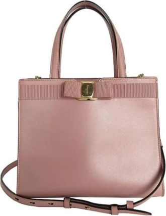 Ferragamo Pre-owned Handbags, female, Pink, Size: ONE SIZE Pre-owned Leather handbags