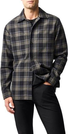 Rodd & Gunn Kingsland Plaid Cotton Overshirt in Moss at Nordstrom, Size Xx-Large