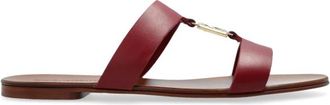 Dolce & Gabbana Slippers met een logo-vormige applicatie - Dames - Sandalen - Rood - 35 EU - Leer - Schoenen