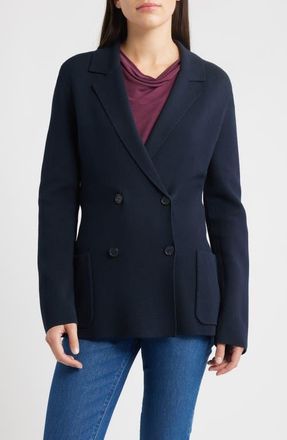 BOSS Fibrinta Double Breasted Knit Jacket in Dk Bu at Nordstrom, Size X-Small