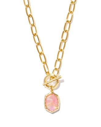 Kendra Scott Daphne Convertible Link & Chain Pendant Necklace In Pinky Yellow