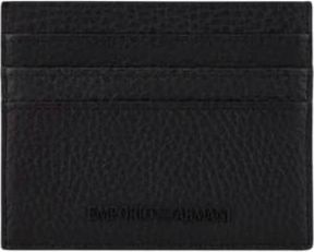 Emporio Armani Wallets & Cardholders, male, Black, Size: ONE SIZE Tumbled Leather Card Holder
