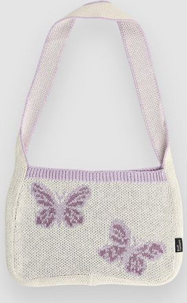 Blue Tomato Crochet Shoulder Handtasche white w violet butterflie