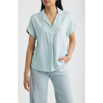 Beach Lunch Lounge Deni Stripe Shirt in Cucumber Mint at Nordstrom, Size X-Small