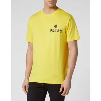 Philipp Plein T-Shirt Round Neck Ss Gothic Plein Men in Yellow at Nordstrom, Size Xxx-Large