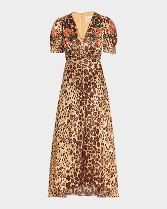 Saloni Lea Printed Long Dress