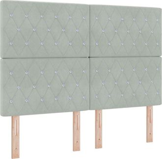 vidaXL Headboard with Headboard Light Grey 160 cm Faux Leather vidaXL