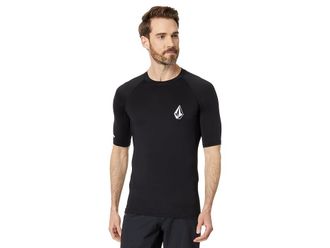 Volcom Lido Short Sleeve Mens Swimwear Black : MD, Elastane/Polyester