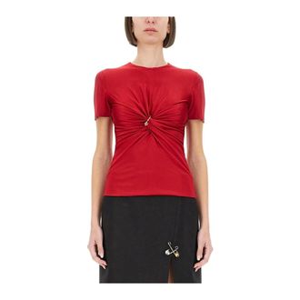 Versace Tops, Dames, Rood, S, Embellished Twist Front Top