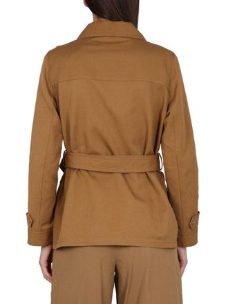 Fay Cotton-Linen Blend Safari Jacket - Brown