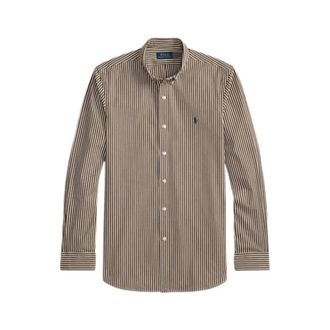 Polo Ralph Lauren Slim Fit gestreept poplin overhemd - Heren - Casual Overhemden - Bruin - S - Katoen - Overhemden