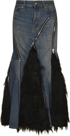 Junya Watanabe Jp-S201 Skirt - Dames - Spijkerrokken - Blauw - M - Denim - Rokken