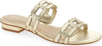 Koko + Palenki Cassy Link Slide Sandal in Gold Metallic Leather at Nordstrom, Size 6.5