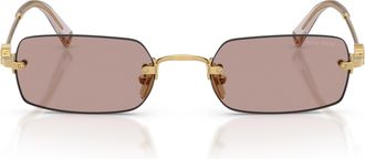 Miu Miu 0mu B50s Rimless Rectangular Sunglasses