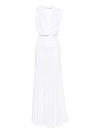 CHRISTOPHER ESBER draped cut-out maxi dress - women - Viscose - 4 - White