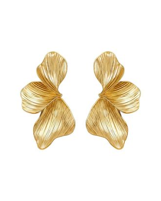 Liv Oliver 18K Plated Orchid Petal Earrings