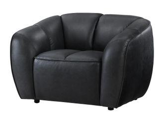 Vente-Unique Poltrona In Pelle Nera - Pradoni
