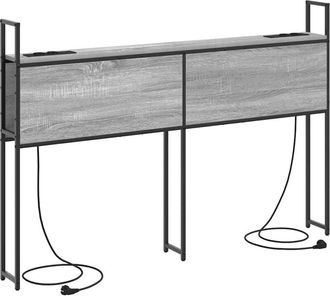 vidaXL Storage Headboard Grey sonoma 120 cm Engineered wood Vidaxl