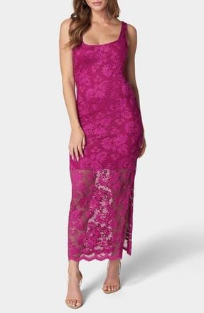Bebe Square Neck Lace Maxi Dress in Fuchsia at Nordstrom Rack, Size X-Small