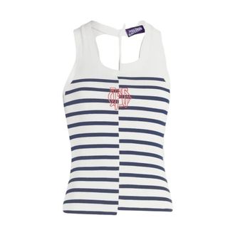 Jean Paul Gaultier Canotta Asimmetrica in Cotone Elasticizzato - - Tops - Donna - Bianco - S