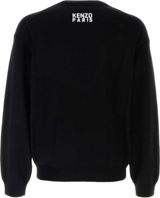 Kenzo Mens Paris Sweater Black Wool Cotton