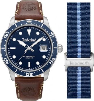 Timberland TDWGB00834X1 Mens Peatfield Watch and Strap Gift Set - Silver - One Size