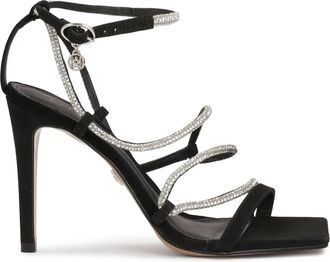 Kazar Nubuck sandalen met een glanzende band - Dames - Sandalen met hakken - Veelkleurig - 39 EU - Schoenen