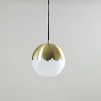 Maisons du monde L&aacute;mpara de techo de acero dorado y globo de vidrio opaco