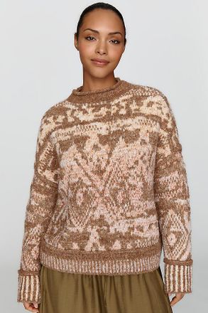 Pilcro Relaxed Intarsia Jacquard Sweater