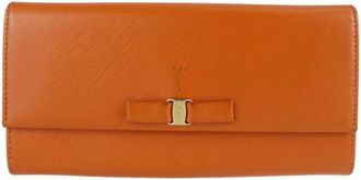 Ferragamo Pre-owned Wallets, female, Orange, Size: ONE SIZE Pre-owned Stylish Flap Wallet with Interior Compartments and Secure Closure