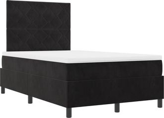 vidaXL Vidaxl - Box Spring Bed with Mattress Black 120 x 200 cm Velvet