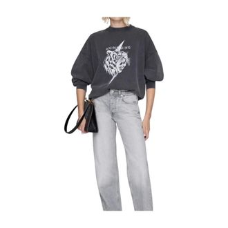 Anine Bing Dames, Sweatshirts & Hoodies, Zwart, Maat: M Katoen