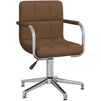 vidaXL Vidaxl - Silla De Comedor Giratoria Tela Marr&oacute;n