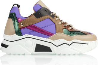 DWRS Paars/Beige Pluto J5217-34 3335 - Dames - Sneakers - Paars - 37 EU - Schoenen