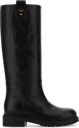 Fendi Black Leather Fendi Filo Boots