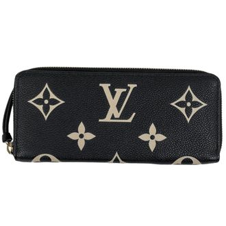 Louis Vuitton Beige Black Monogram Empreinte Long Wallet (Bi-Fold) (Pre-Owned)