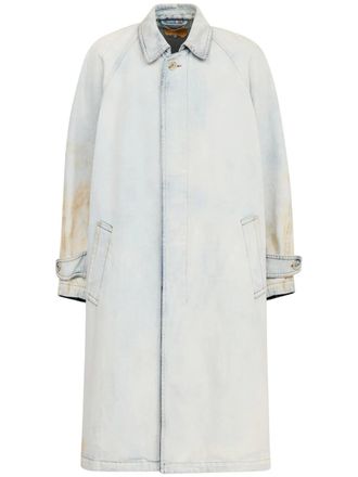 Maison Margiela distressed-effect coat - Blue
