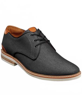 Florsheim Mens Highland Canvas Plain Toe Oxford Shoes In Black