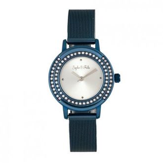Sophie & Freda Sophie & Freda Cambridge Bracelet Watch w/Swarovski Crystals in Blue at Nordstrom