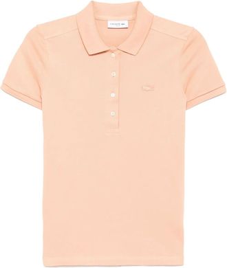 Lacoste logo-patch top - women - Cotton/Elastane - 34 - Neutrals