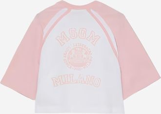 Msgm Kids Cotton T-Shirt Multicolour T-Shirts And Polos