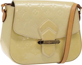 Louis Vuitton Bellflower Handbag Monogram Vernis Beige Patent_Leather Bag (Pre-Owned)