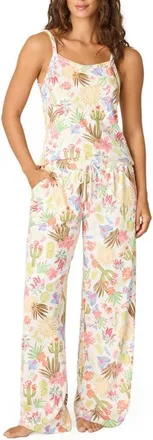 PJ Salvage Feelin Prickly Stretch Jersey Pajamas in Ivory at Nordstrom, Size X-Large