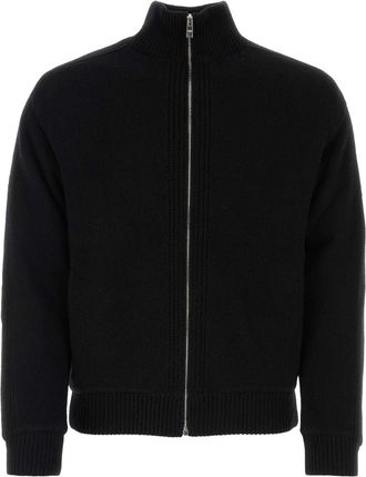 Prada Black Wool Blend Cardigan