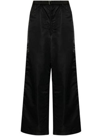 sacai Pantaloni a gamba ampia con cintura - Nero